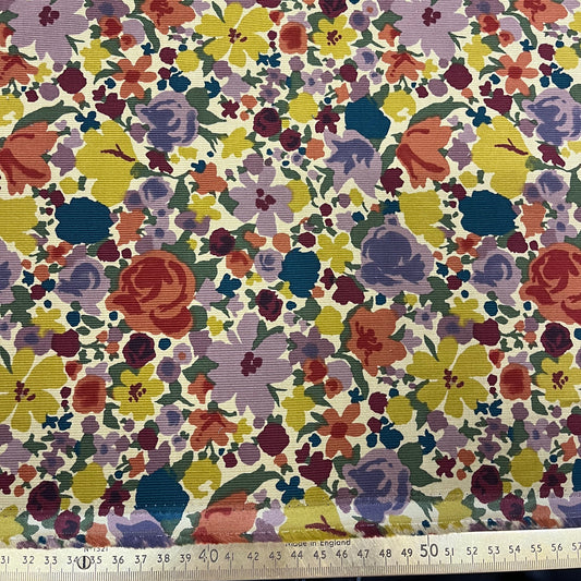 Printed Corduroy - Mustard Floral
