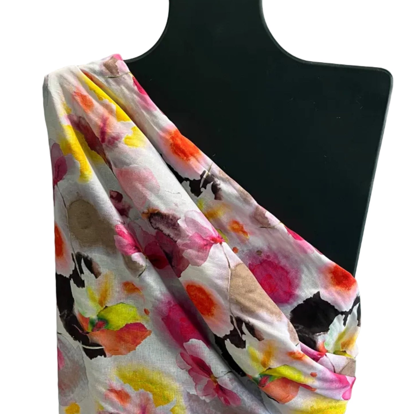 Water Colour Pink Floral Linen